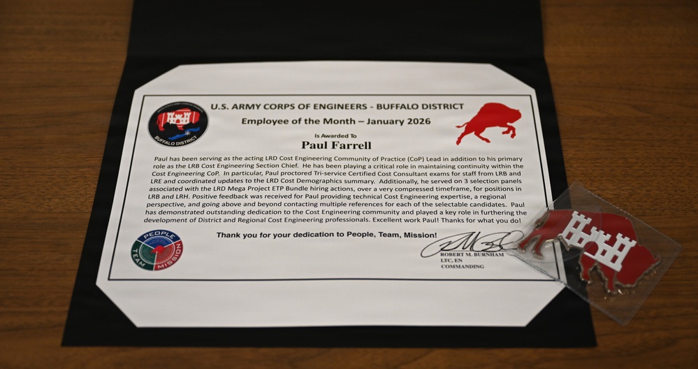 Paul Farrell receives January Employee of the Month