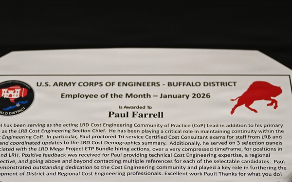 Paul Farrell receives January Employee of the Month