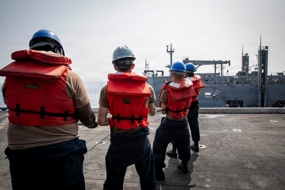 Abraham Lincoln conducts a replenishment-at-sea with Carl Brashear