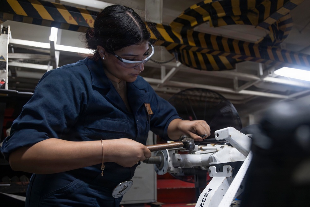 Abraham Lincoln Conducts Routine Maintenance