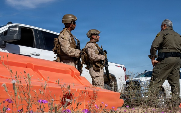 Marines patrol the southern border