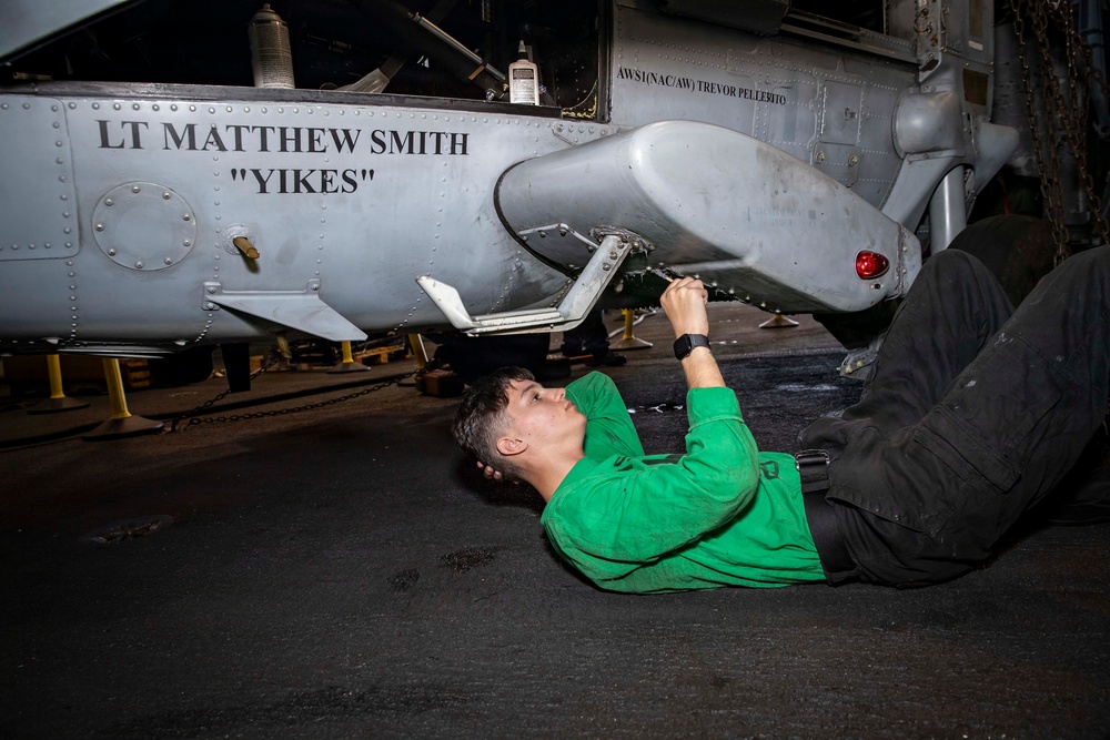 Abraham Lincoln Conducts Routine Maintenance