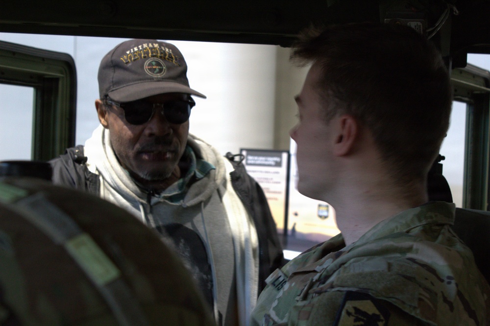 The Illinois National Guard partnered with the USO at the Auto Show so that the public could learn more about the Illinois National Guard and the USO.