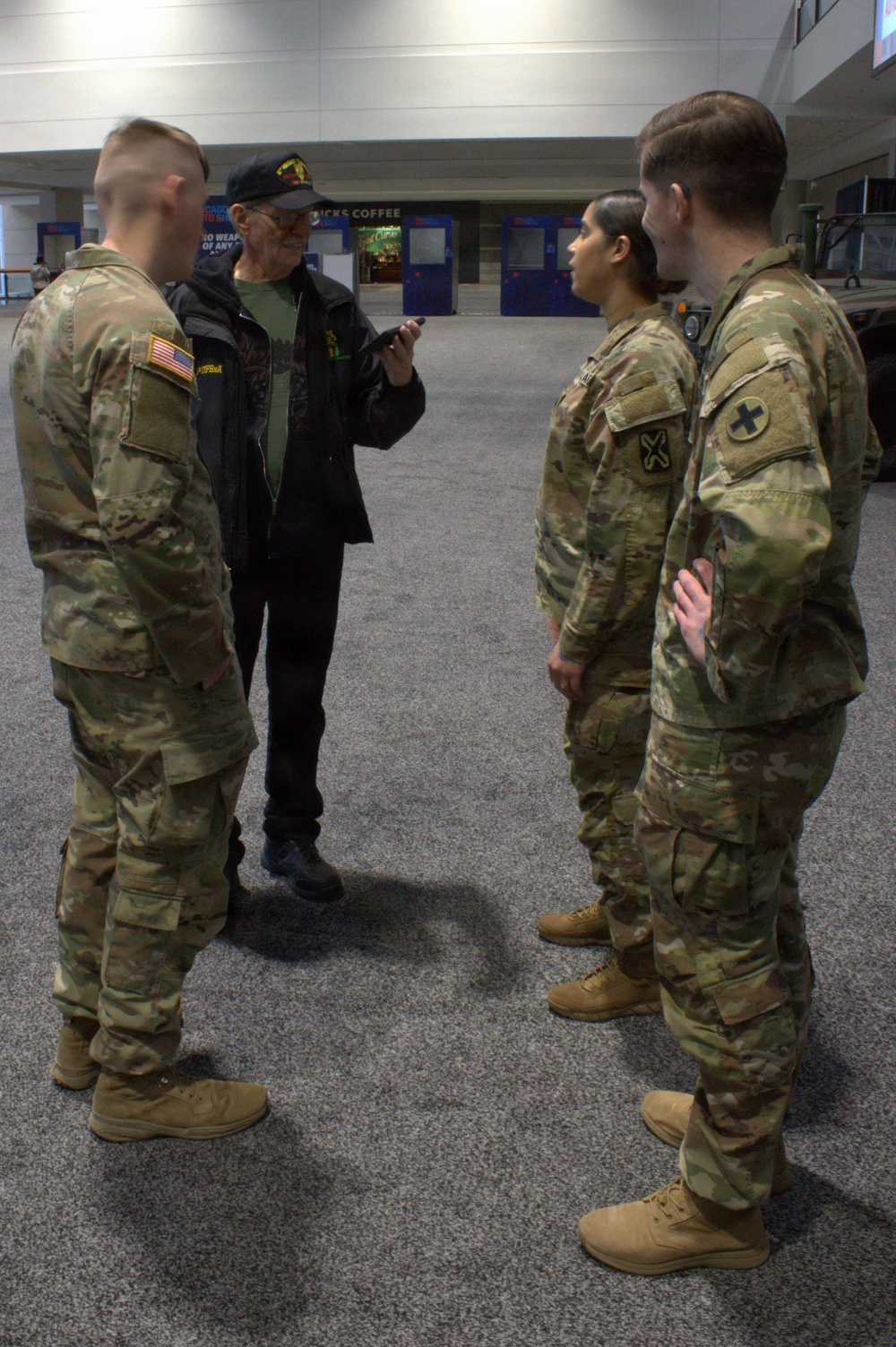 The Illinois National Guard partnered with the USO at the Auto Show so that the public could learn more about the Illinois National Guard and the USO.