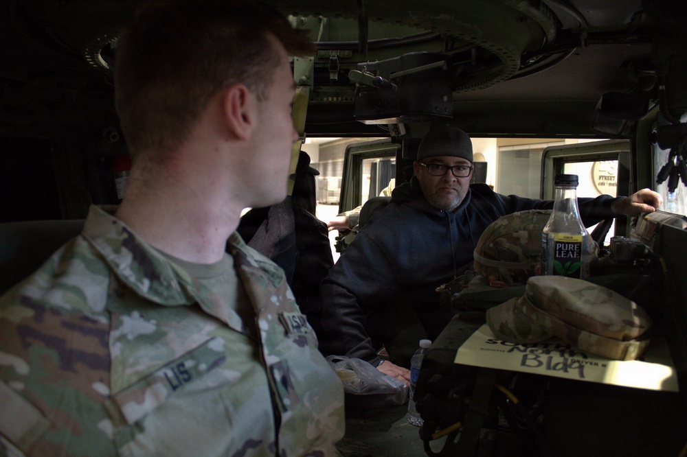 The Illinois National Guard partnered with the USO at the Auto Show so that the public could learn more about the Illinois National Guard and the USO.