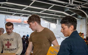 Abraham Lincoln Conducts a Replenishment-At-Sea with Carl Brashear