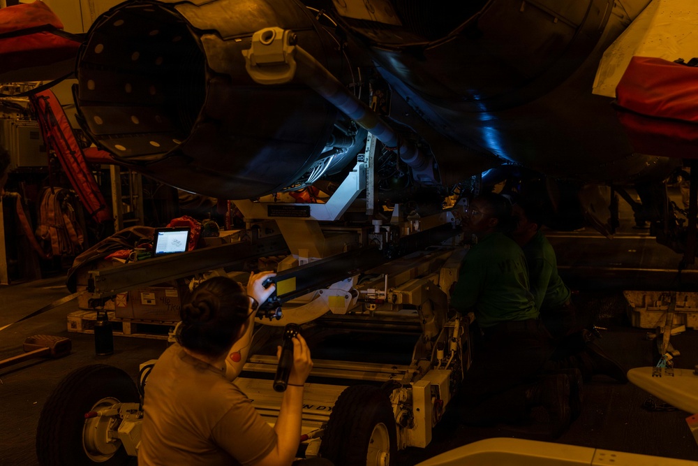 Abraham Lincoln Conducts Routine Aircraft Maintenance