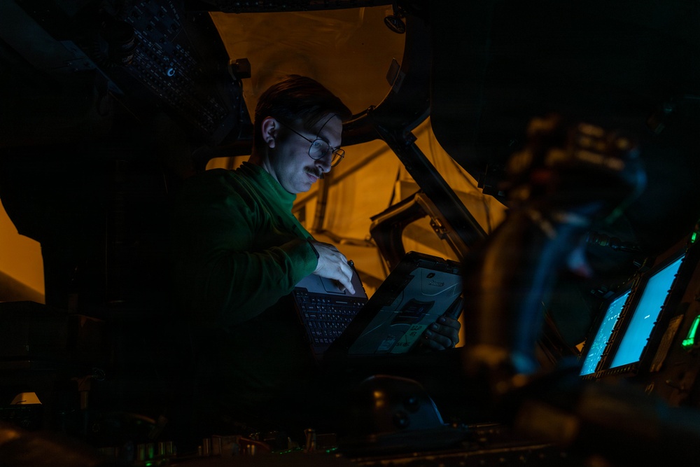 Abraham Lincoln Conducts Routine Aircraft Maintenance