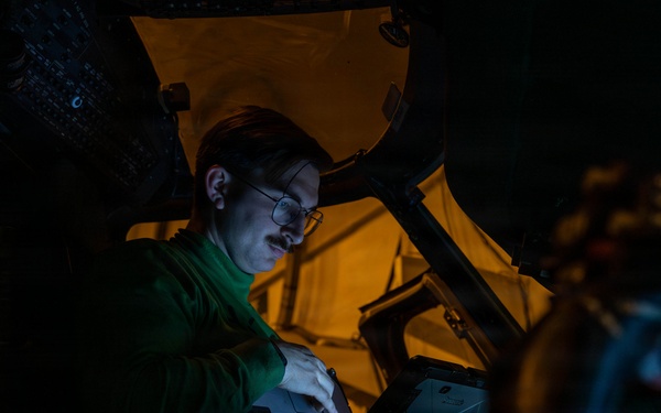 Abraham Lincoln Conducts Routine Aircraft Maintenance