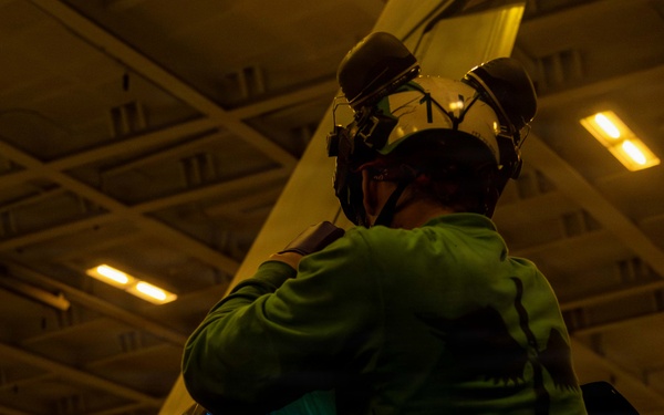 Abraham Lincoln Conducts Routine Aircraft Maintenance