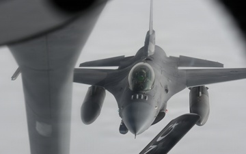 Refueling F-16 Fighting Falcons