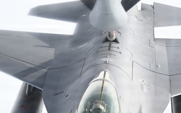 Refueling F-16 Fighting Falcons