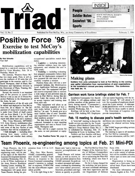 This Month in Fort McCoy History — February