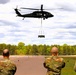 Soldiers with 13th Battalion, 100th Regiment hold slingload training at McCoy; Wisconsin National Guard Black Hawks, crews assist