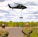 Soldiers with 13th Battalion, 100th Regiment hold slingload training at McCoy; Wisconsin National Guard Black Hawks, crews assist