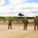 Soldiers with 13th Battalion, 100th Regiment hold slingload training at McCoy; Wisconsin National Guard Black Hawks, crews assist