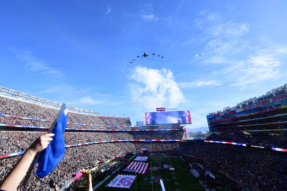 U.S. Navy, U.S. Air Force conduct joint flyover at Super Bowl LX