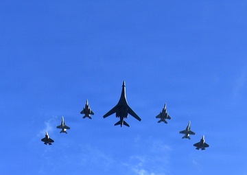 U.S. Navy, U.S. Air Force conduct joint flyover at Super Bowl LX