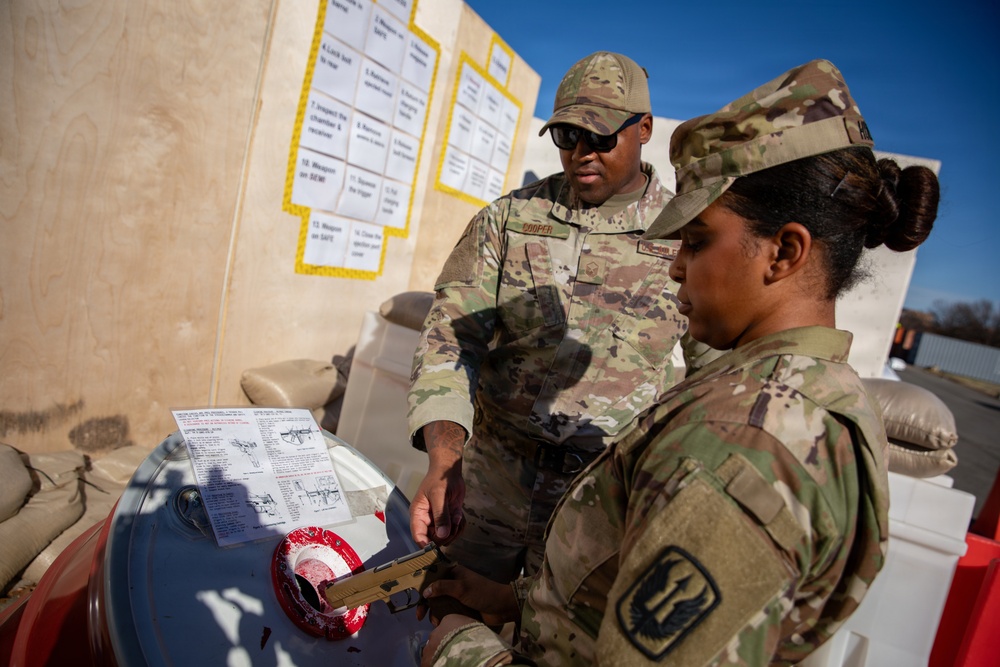 Joint Task Force Magnolia service members prepare to go on patrol in Washington, D.C.