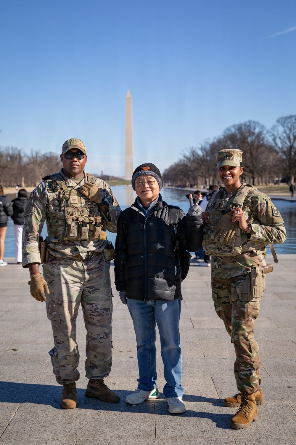 Joint Task Force Magnolia service members patrol on the National Mall in Washington, D.C.