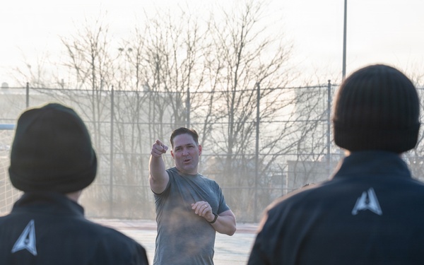 USSF Combat Forces Command CSEL joins Guardians for PT