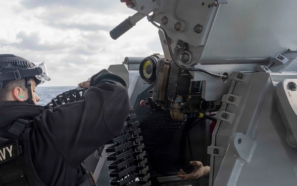 Kearsarge Conducts A Mark 38 Gun Shoot