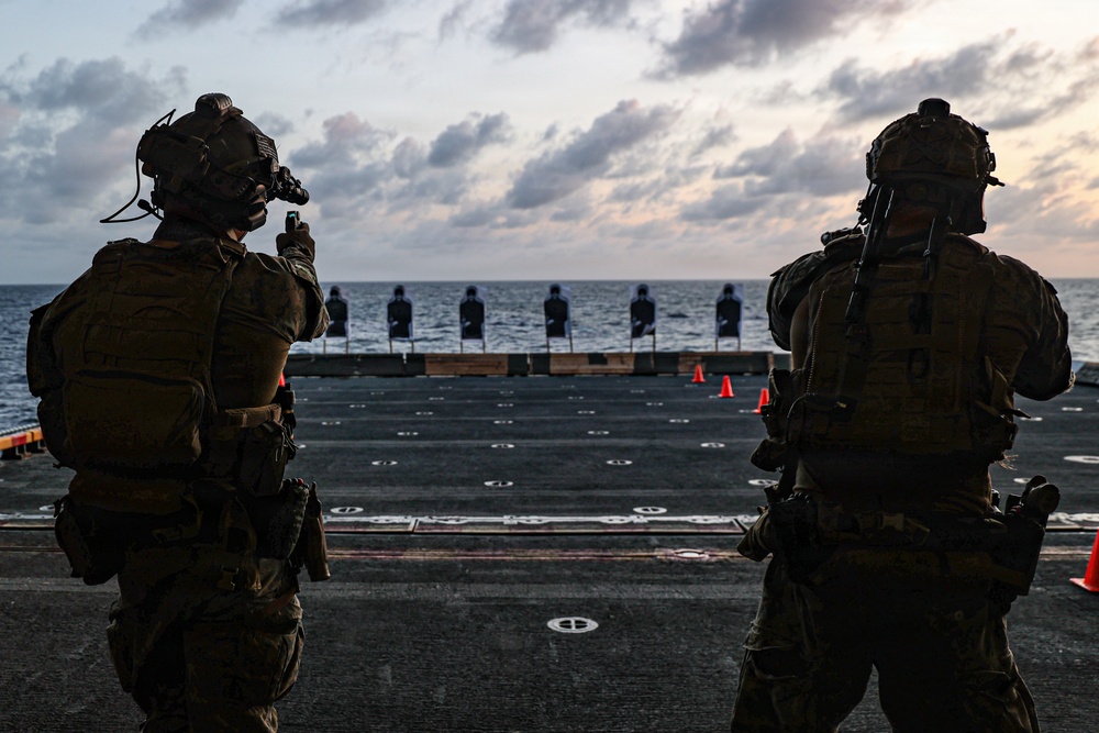 22nd MEU(SOC) | MSPF Conducts a Live-Fire Range Aboard USS Iwo Jima