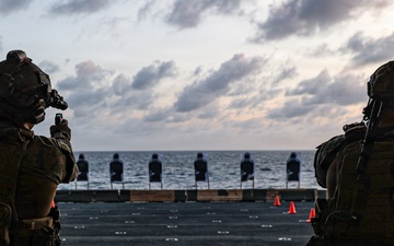 22nd MEU(SOC) | MSPF Conducts a Live-Fire Range Aboard USS Iwo Jima