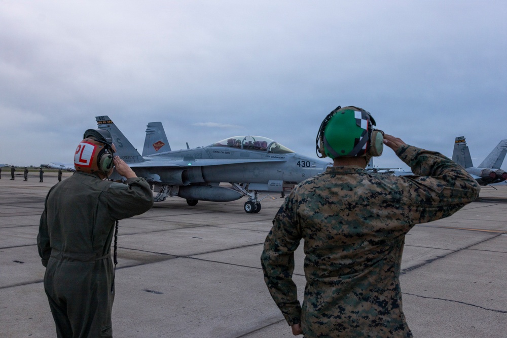 Commandant and CG F/A-18 Flight