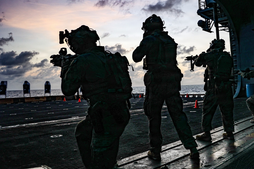 22nd MEU(SOC) | MSPF Conducts a Live-Fire Range Aboard USS Iwo Jima