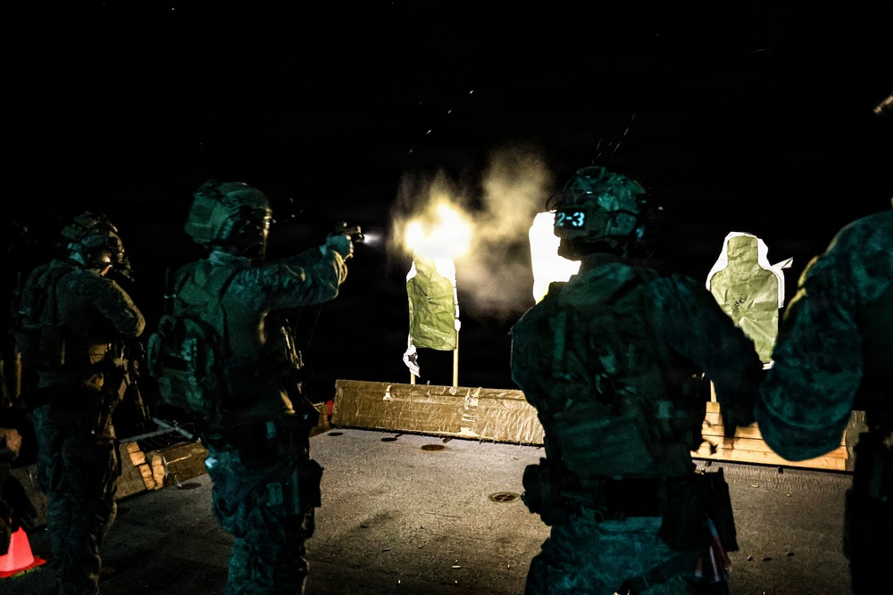 22nd MEU(SOC) | MSPF Conducts a Live-Fire Range Aboard USS Iwo Jima