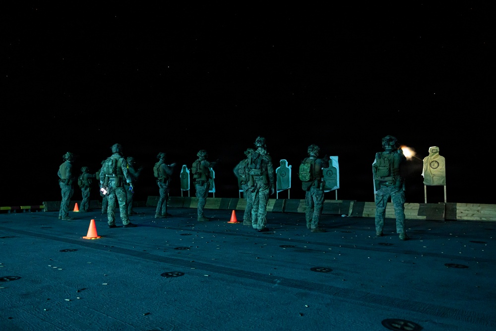 22nd MEU(SOC) | MSPF Conducts a Live-Fire Range Aboard USS Iwo Jima