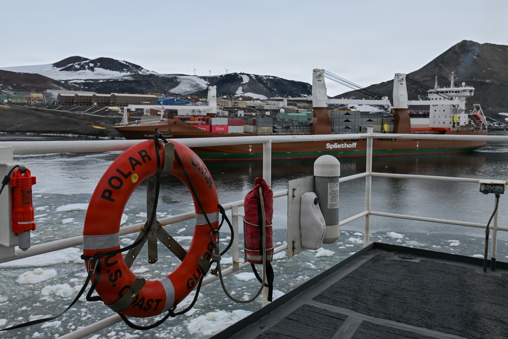 USCG Polar Star (WAGB 10) supports McMurdo Station during Operation Deep Freeze 2026