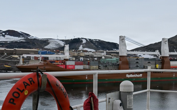 USCG Polar Star (WAGB 10) supports McMurdo Station during Operation Deep Freeze 2026