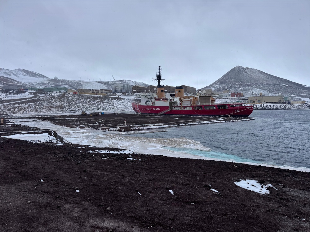 USCG Polar Star (WAGB 10) supports McMurdo Station during Operation Deep Freeze 2026