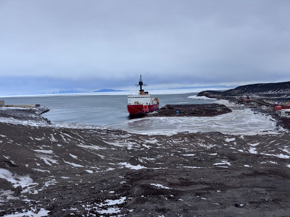 USCG Polar Star (WAGB 10) supports McMurdo Station during Operation Deep Freeze 2026