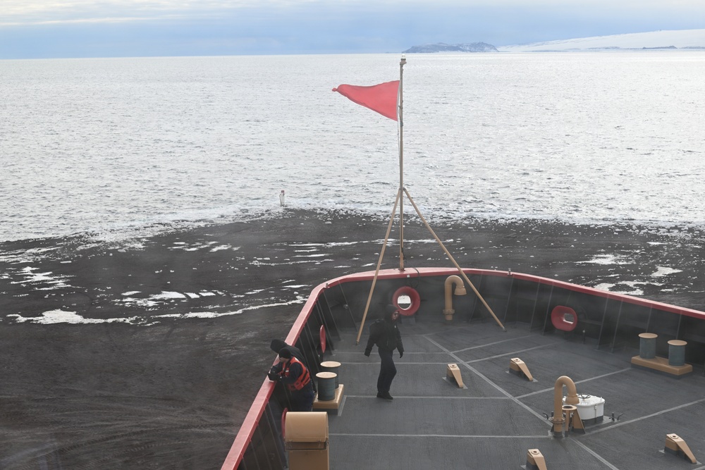 USCG Polar Star (WAGB 10) supports McMurdo Station during Operation Deep Freeze 2026