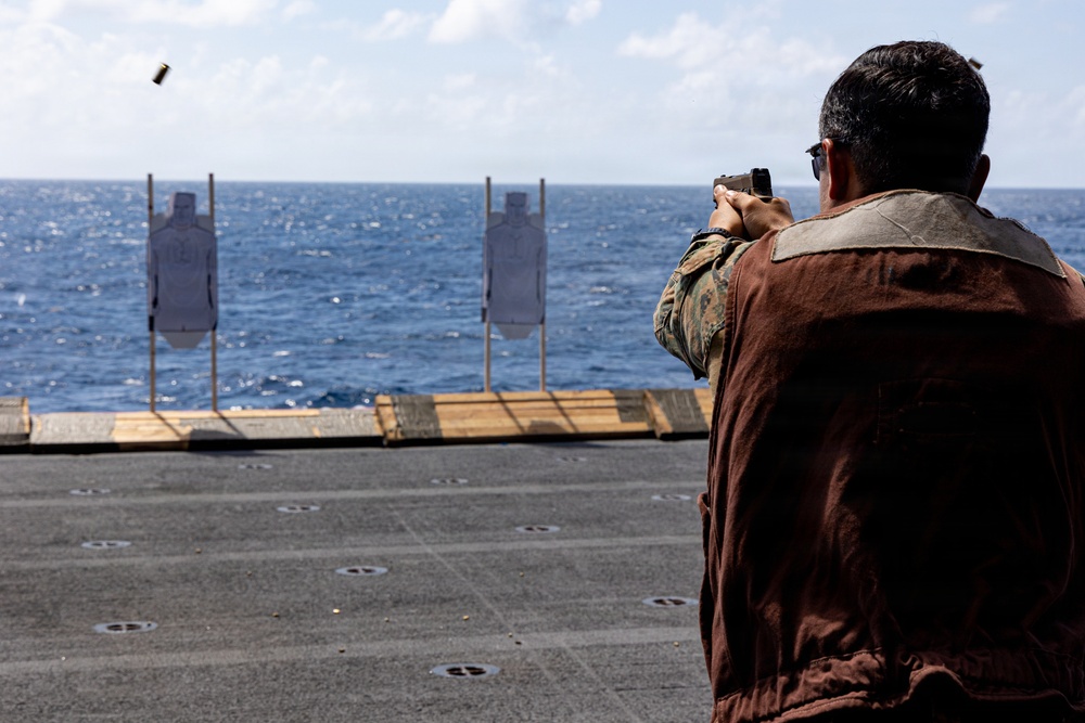 22nd MEU (SOC) | CLB 26 and BLT 3/6 Conduct a Live-Fire Range Aboard USS Iwo Jima