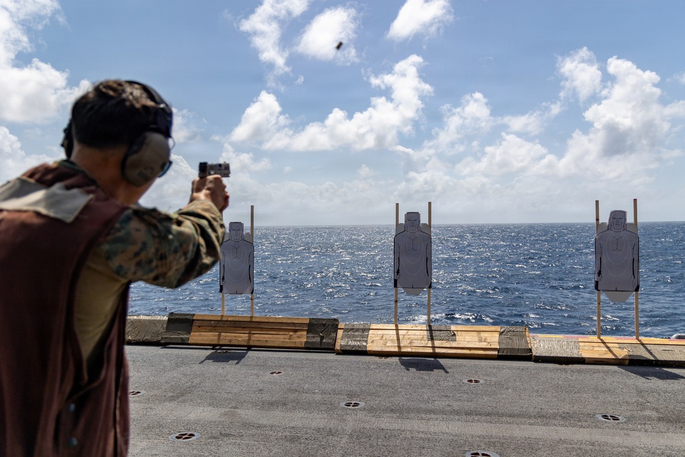 22nd MEU (SOC) | CLB 26 and BLT 3/6 Conduct a Live-Fire Range Aboard USS Iwo Jima
