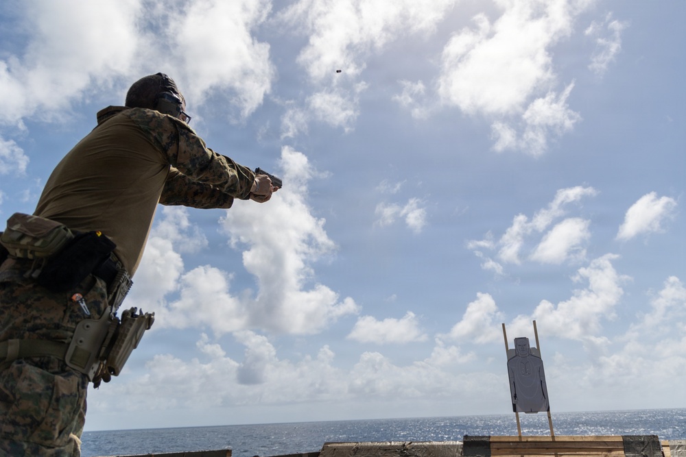 22nd MEU (SOC) | CLB 26 and BLT 3/6 Conduct a Live-Fire Range Aboard USS Iwo Jima