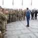 Secretary of War Pete Hegseth officiates the oath of enlistment to a formation of National Guard Soldiers