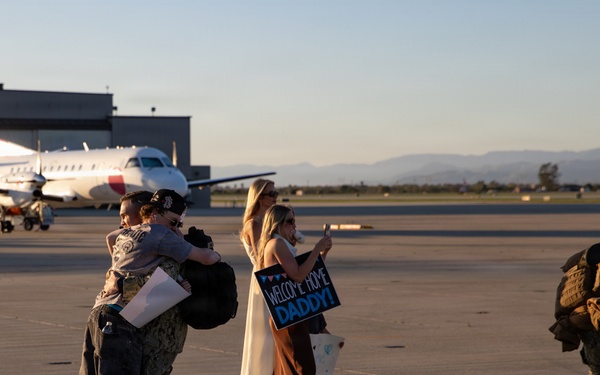 NMCB 4 Seabees Delayed Party Comes Home