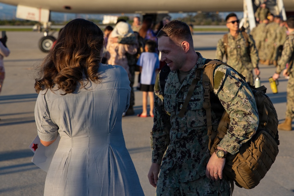 NMCB 4 Seabees Delayed Party Comes Home