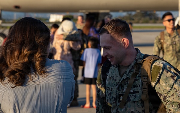 NMCB 4 Seabees Delayed Party Comes Home