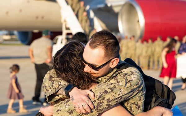 NMCB 4 Seabees Delayed Party Comes Home