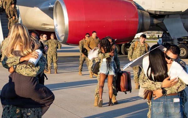 NMCB 4 Seabees Delayed Party Comes Home