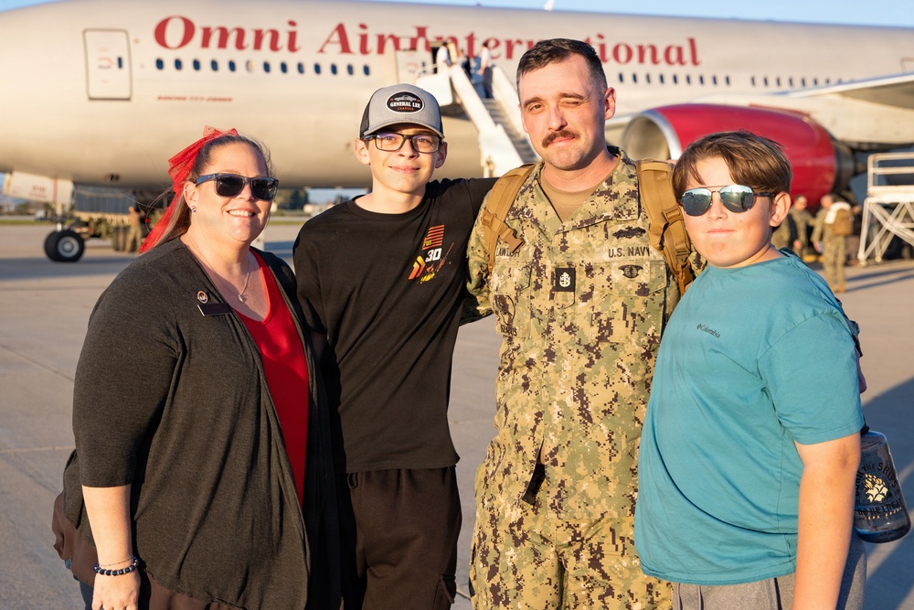 NMCB 4 Seabees Delayed Party Comes Home