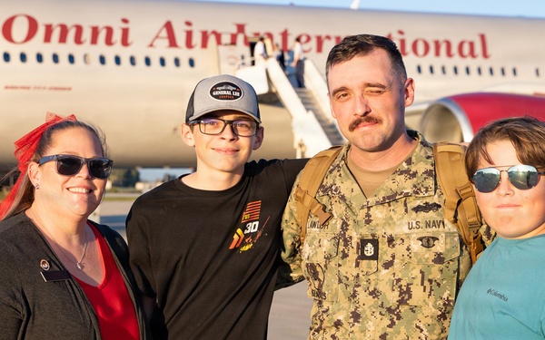 NMCB 4 Seabees Delayed Party Comes Home