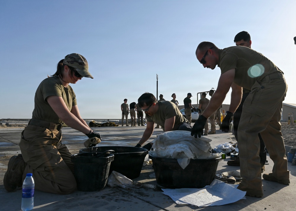 380th AEW fuel bladder deconstruction