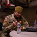 A Joint Task Force Magnolia Soldier eats while on patrol in Washington, D.C.